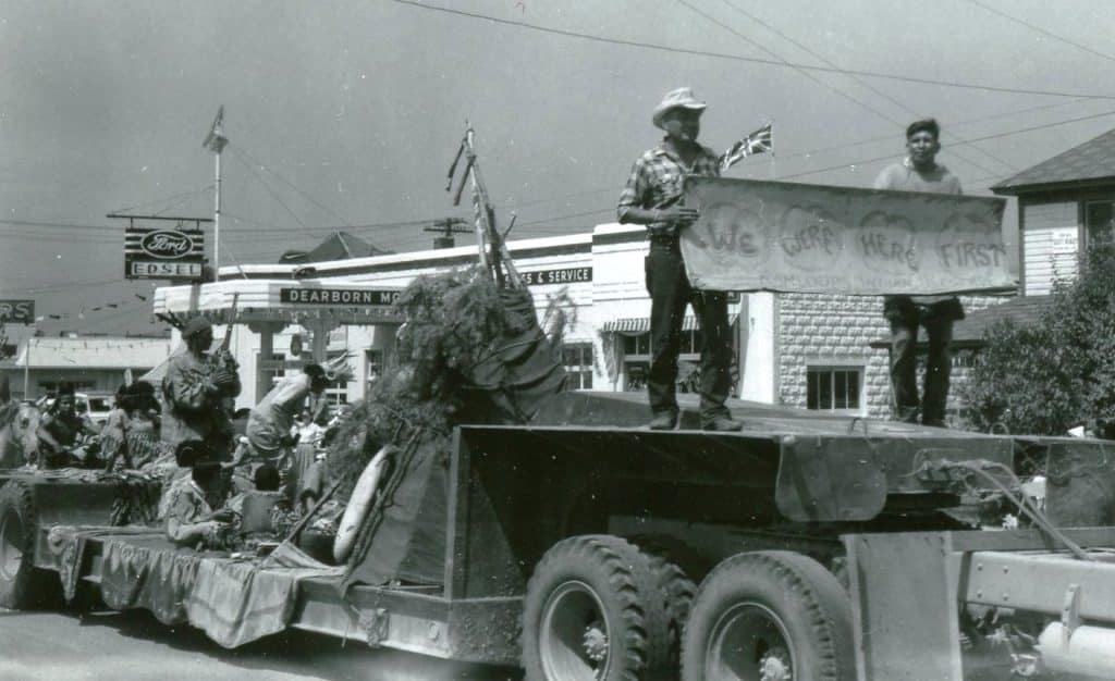 The Tk’emlups te Secwepemc float in the 1953 Kamloops Dominion Day parade reminds Kamloops once again: ‘We were here first.’