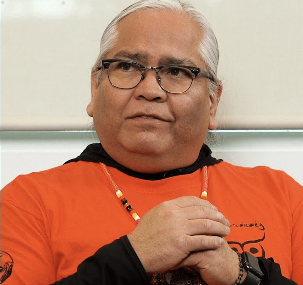 A photo of Ted Gottfriedson. He shared with The Wren his teachings on the winter dance and other Secwépemc winter traditions.