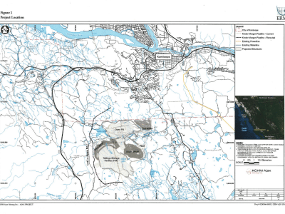 A map of the he proposed Ajax Copper-Gold project. Kamloops land claim